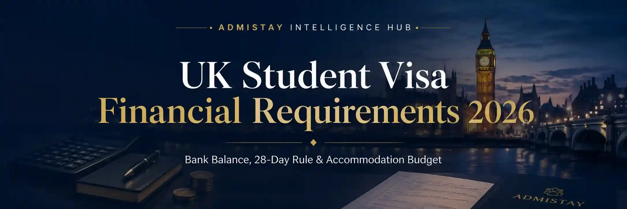 International student calculating UK Student visa funds, bank balance and accommodation budget for 2026